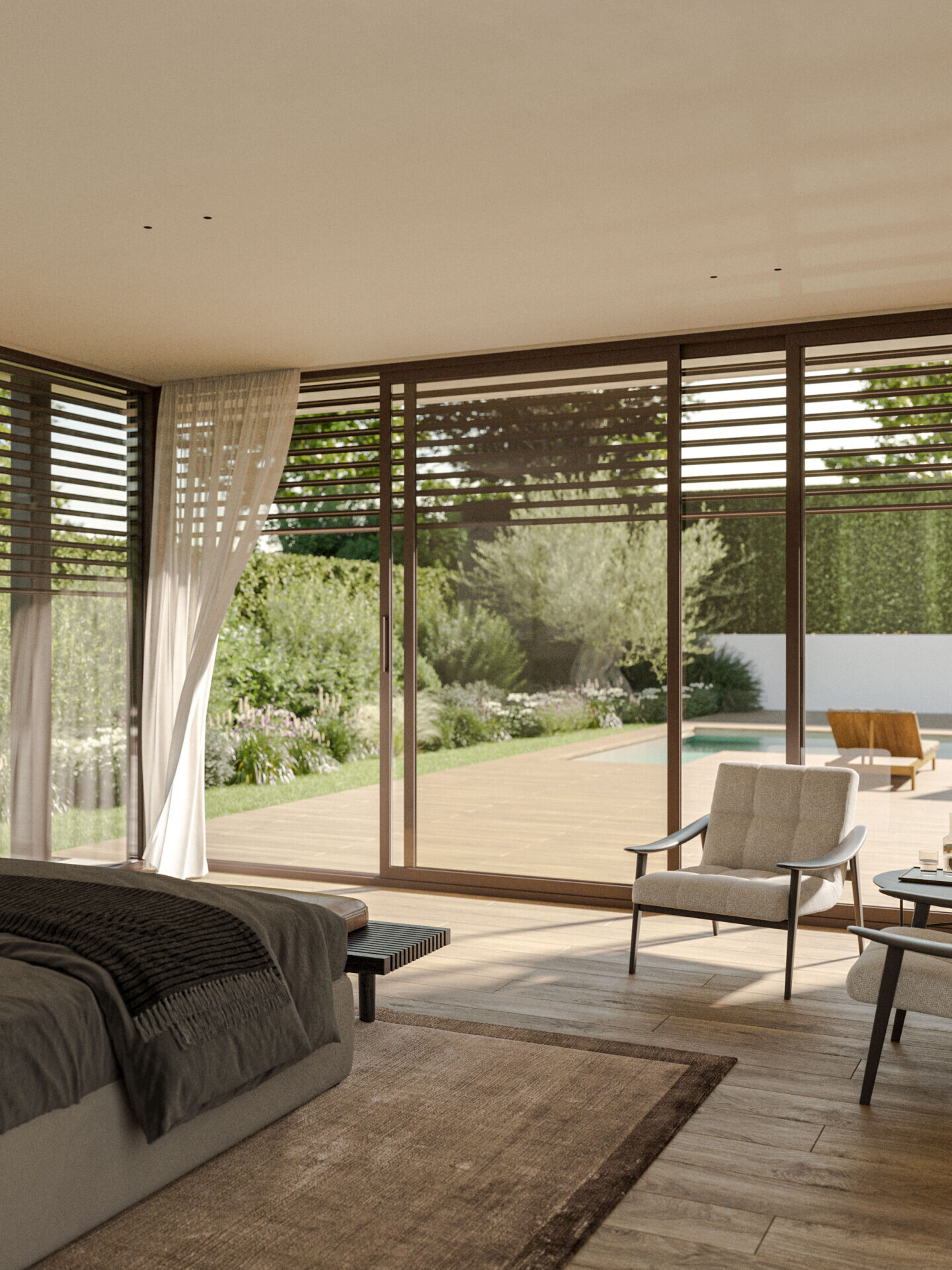 Bedroom interior 3D render of a luxury house in Sant Cugat – architectural visualization